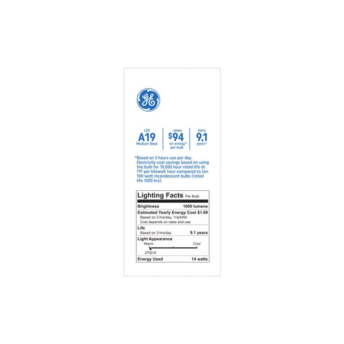 GE 100W General Purpose LED A19 Light Bulbs, 4 pk. - Soft White